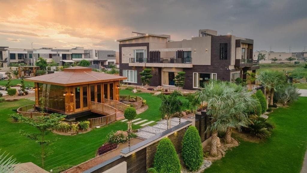 Wide GardenPlus landscape showing coordinated lawn, paths and planting