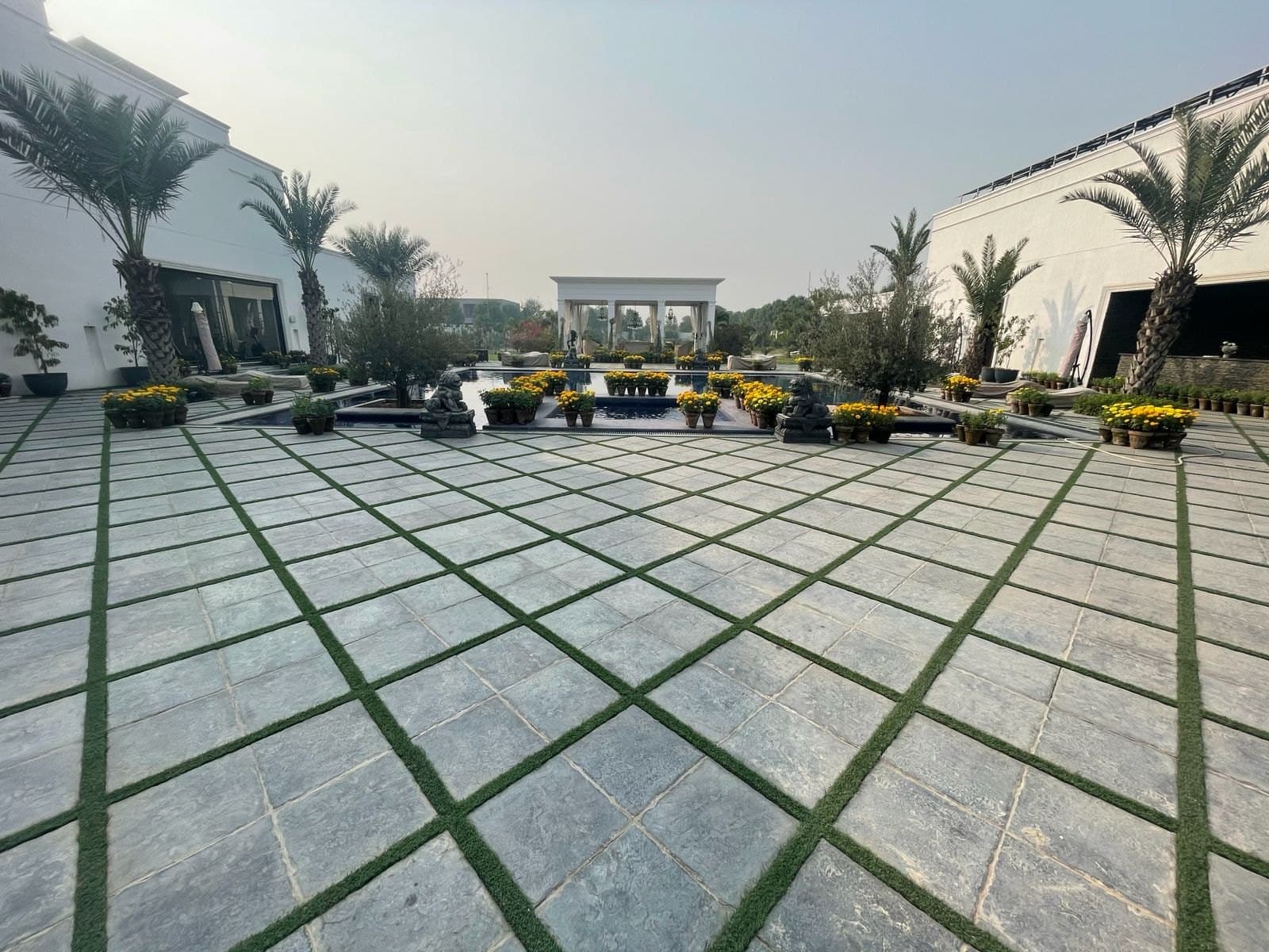 Completed GardenPlus landscape with lawn, planting and built garden features
